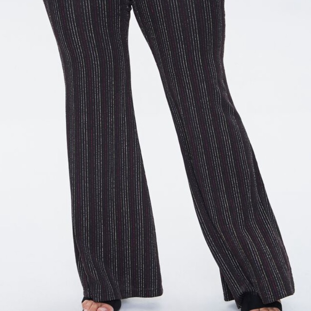 New plus flared glitter pants